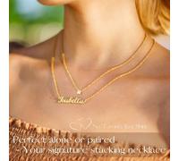 Collier de nom de nom de la journée de l'enseignant ldurien personnalisé | Nom Collier Pendant Collier Cadeaux de Noël | 14K Gold Daity Name Plate Colliers Colliers d'anniversaire Bijoux Girl