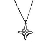 Collier de Nœud de Sorcière pour Femme en Acier Inoxydable Irlandais à 4 Pointes, Pendentif de Nœud Celtique, Cadeau de Bijouterie Magique, un tamaño, Acier inoxydable, Pas de gemme