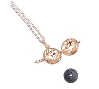 Collier De Parfum Pour Femme Collier diffuseur d'huiles, collier d'aromathérapie, collier du cou, avec huile, pierre de lave Pendentif