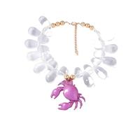 Collier de perles avec pendentif en forme de crabe de Bohême exagéré pour femme, One Size, Plastique, Pas de pierre précieuse
