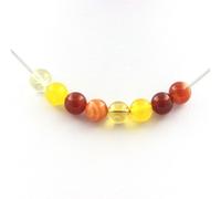 Collier de perles Bandachat + Agate jaune + Agate rouge + Citrine 8 mm