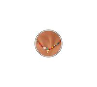 Collier de perles bohème coloré avec pendentif en forme de cœur, plaqué or 14 carats, personnalisable avec initiales de A à Z, cadeau d'anniversaire de mariage pour femmes et filles, 40cm+7cm, Cuivre