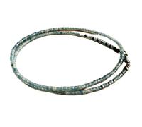 Collier de perles d'aigue-marine naturelle, forme boîte, couleur bleu turquoise, accessoire de cou, 1-2 mm | Collier de 43 cm fait main, perles de cristal aux vertus curatives | LKSLF_NCK_00257