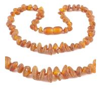 Collier de perles d'ambre Baltic Secret - Fait à la main - Pierre véritable - Ambre de la Baltique brute - Cadeau pour homme, mère, femme, 40 CM, Pierre précieuse, Ambre