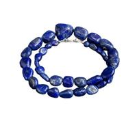 Collier de perles de lapis-lazuli naturel, forme roulée, couleur bleue, accessoire de cou, 8-20 x 18 mm | Collier de 45,7 cm fait main, perles de cristal aux vertus curatives | LKSLF_NCK_00012