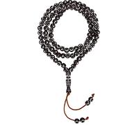 Collier de perles de prière islamique, dorure en résine 99 grains, collier de prière musulman, bracelet avec lune et étoile gravées pour le culte et la récitation des écritures (Dark Brown)