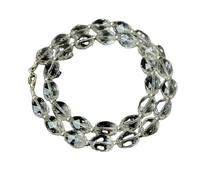 Collier de perles de quartz clair naturel, forme élégante, couleur transparente, accessoire de cou 8 x 12 mm | Collier de 43 cm fait main, perles de cristal aux vertus curatives | LKSLF_NCK_00343