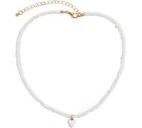Collier de perles de riz en forme de cœur de pêche fait à la main avec pendentif géométrique pliable pour femme au quotidien en forme d'étoile