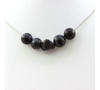 Collier de perles de tourmaline et d'écaille du Brésil + chaîne d'œil de faucon 8 mm en acier inoxydable