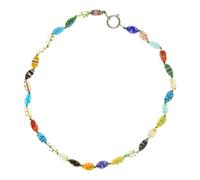 Collier de perles de verre Millefioris fabriqué à la main - Accessoire de bijoux italiens pour femme élégant - Opale - Accessoires de perles en verre de Muranos - Cadeau, taille unique, Acrylique, Pas