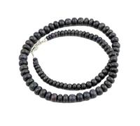 Collier de perles d'opale noire naturelle, forme rondelle, couleur bleue, accessoire de cou, 4-10 mm | Collier de 43 cm (17 pouces) fait main, perles de cristal aux vertus curatives | LKSLF_NCK_00108