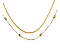 Collier de perles double couche pour femme - Chaîne de clavicule de luxe - Collier tendance pour un usage quotidien