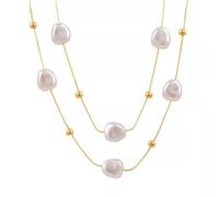 Collier de perles double couche pour femme - Chaîne de clavicule rétro - Collier tendance - Convient pour un usage quotidien