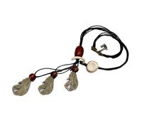 Collier de perles en céramique fait à la main avec motif de feuille et chaîne clavicule pour femme, bijou ethnique, cadeau de jour chaud, collier hippie vintage