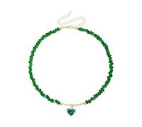 Collier de perles en cristal romantique en forme de cœur fait à la main pour porte-clés bijou de sac à main adapté pour les cadeaux et la collection individuelle collier d'usure quotidienne, taille