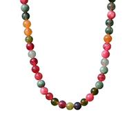 Collier De Perles En Pierre Naturelle De 6 Mm Pour Femmes Et Hommes, Collier Ras Du Cou Réglable En Pierres Précieuses Rondes Colorées De Style Bohème, Bijoux Faits À La Main En Cristal De Gué