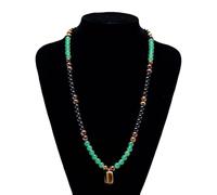 Collier de perles en pierre naturelle - Unisexe - Circonférence 40 cm - Perles de 8 mm - 50 g - Aventurine œil de tigre - Obsidienne - Signification spirituelle - Accessoire de mode pour la vie