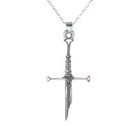 Collier de perles en pierres précieuses épée cassée gothique croix punk Bijoux hippies pendentif épée brisée chaîne vintage personnelle de type grim croix ajustable pour dames filles garçons
