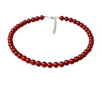 Collier De Perles En Pierres Précieuses Pour Femmes Et Hommes 6 Mm/8 Mm/10 Mm Collier Ras Du Cou En Perles D'Agate Rouge Simple Et Empilable Bijoux Faits Main Cadeau De Méditation Pour Femmes 8 Mm