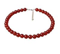 Collier De Perles En Pierres Précieuses Pour Femmes Et Hommes 6 Mm/8 Mm/10 Mm Collier Ras Du Cou En Perles D'Agate Rouge Simple Et Empilable Bijoux Faits Main Cadeau De Méditation Pour Femmes 10 M