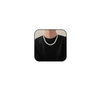 Collier de perles et épines pour femme - Collier en fil barbelé en argent - Collier punk hip-hop à maillons - Collier gothique réglable - Collier de perles d'épine épaisse, Zinc, Pas de gemme