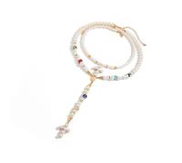 Collier de perles multi-couches rétro polyvalent avec fermoir réglable, idéal pour le bureau ou les tenues de fête, ensemble de collier de fausses perles pour femme