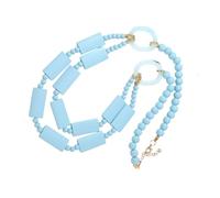 Collier de perles multicouches avec perle géométrique | Perles de bois et liens géométriques, positions de fixation réglables, bijoux de cou superposés