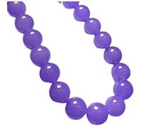Collier de perles naturelles de 12 mm violet violet pour femme, Gemme, Ambre