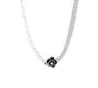 Collier de perles plaqué or pour femme - Tendance - En oxyde de zirconium - Cœur rouge - Pierres de naissance - Ne ternit pas - Chaîne épaisse en or 14 carats - Collier ras du cou à breloques pour