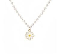 Collier de perles plaqué or pour femme - Tendance - En oxyde de zirconium - Cœur rouge - Pierres de naissance - Ne ternit pas - Chaîne épaisse en or 14 carats - Collier ras du cou à breloques pour