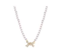 Collier de perles plaqué or pour femme - Tendance - En oxyde de zirconium - Cœur rouge - Pierres de naissance - Ne ternit pas - Chaîne épaisse en or 14 carats - Collier ras du cou à breloques pour