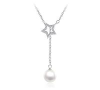 Collier de Perles, Plongeur en Cristal étoile Star Pearl Pendant Collier Bijoux pour Les Femmes du Design Professionnel