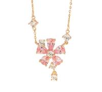 Collier de perles pour femme, collier de perles en cristal, cadeaux, argent sterling S925, diamant rose, collier de fleurs de pêcher, style forêt, littéraire, mode féminine, chaîne de clavicule avec