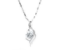 Collier de perles pour femme, collier de perles en cristal, cadeaux, collier en argent sterling 999, chaîne de clavicule tendance pour femme, pendentif en argent pur, bijoux simples