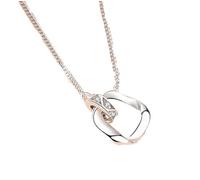 Collier de perles pour femme, collier de perles en cristal, collier de transfert Mobius pour femme, argent sterling S925, chaîne de clavicule entrelacée, amour sans fin
