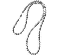 Collier de perles pour femme, design raffiné en couches, luxueux, sans nickel, splendide et somptueux pour les mariages et les fêtes, longueur 33,5 cm et diamètre de perle 0,31 cm, gris