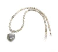 Collier de Perles Rondes en Pierre Naturelle en Forme de cœur de 4 mm, personnalité Simple, chaîne de Pull en Pierre Rouge Aventurine Verte, Style Unisexe Automne et Hiver, Pierre Scintillante, t