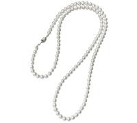 Collier de perles sophistiqué pour femme, design blanc double couche, sans nickel, idéal pour une tenue élégante, 0,24 perles, longueur 33,5 cm, Fausse perle, Pas de gemme