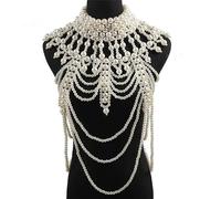 Collier de perles style Europe et Amérique pour femmes, robe modélisation chaîne d'eau multicouche avec pendentif mère des motifs ethniques tridimensionnels bijoux éléments