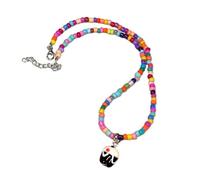 Collier de perles tissé à la main - Couleur plage - Collier avec pendentif en forme de gâteau de riz - Pour femme, taille unique, Comme décrit, Comme décrit.