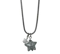Collier de photo avec pendentif étoile translucide, bijoux de mode fins, 17, 7 pouces, accent de déclaration portable, charme clair, accessoire de clavicule, collier superposé tendance, tenue,