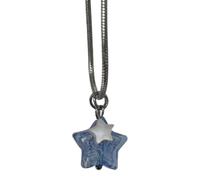 Collier de photo avec pendentif étoile translucide, bijoux de mode fins, 17, 7 pouces, accent de déclaration portable, charme clair, accessoire de clavicule, collier superposé tendance, tenue,