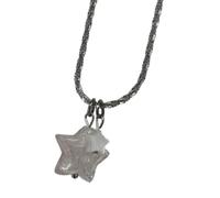 Collier de photo avec pendentif étoile translucide, bijoux de mode fins, 17, 7 pouces, accent de déclaration portable, charme clair, accessoire de clavicule, collier superposé tendance, tenue,