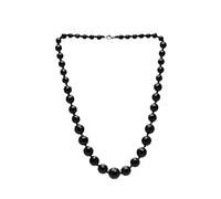 Collier de pierres précieuses, 6-16mm ronde facettes agate pierre noire graduée tour collier de style longueur 46cm / 18 "