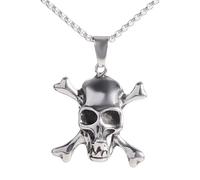 Collier de Pirate d'accessoires pour Hommes pour Hommes et Femmes, Pirates de Charme Vintage du Collier des Caraïbes Jack Sparrow's Skull Pendant Collier Bijoux, Hollow Out Rudder Pendant