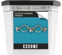 Collier de plomberie ESSBOX SCELL-IT Double standardØ 22 mm, Ø7 mm x 150 mm, Boite de 25, EX-93211122, Plots hexagonaux, Couvercles amovibles, Boîtes empilable