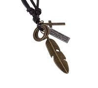 Collier de Plumes en Alliage rétro Filles Couples Amoureux Lettres Cercle Cou Bijoux Ragaz