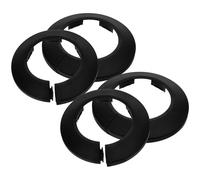 Collier de Protection du Tuyau D’évacuation D’eau 4 Pièces, Noir | PVC Plastique Solide, Couvre les Écarts Visibles, Pose Simple, pour Plomberie la Cuisine et Trous Coupe-feu
