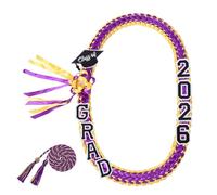 Collier de remise de diplôme - Couronne cadeau de remise de diplôme tressée à double brin, 2026 avec guirlande de pompons | Collier de classe pour félicitations | Photomaton pour femmes et hommes