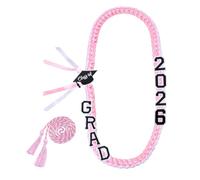 Collier de remise de diplôme en ruban Lei - Fait à la main - Couronne de remise de diplôme 2026 - Cadeau de fête créatif pour les étudiants, les collèges, les cérémonies du lycée, Refer to description